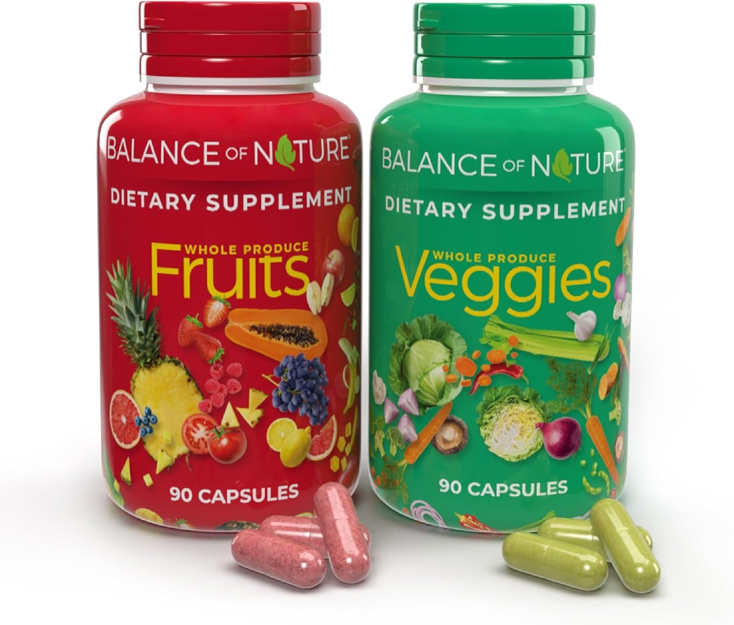 Balance of Nature Fruits & Veggies -90 Veggie Capsules - 1 Set